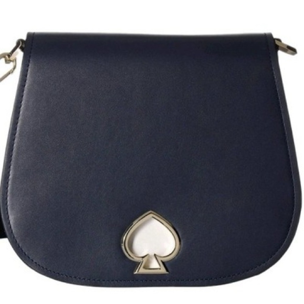 Kate Spade Navy & White Crossbody saddle Bag